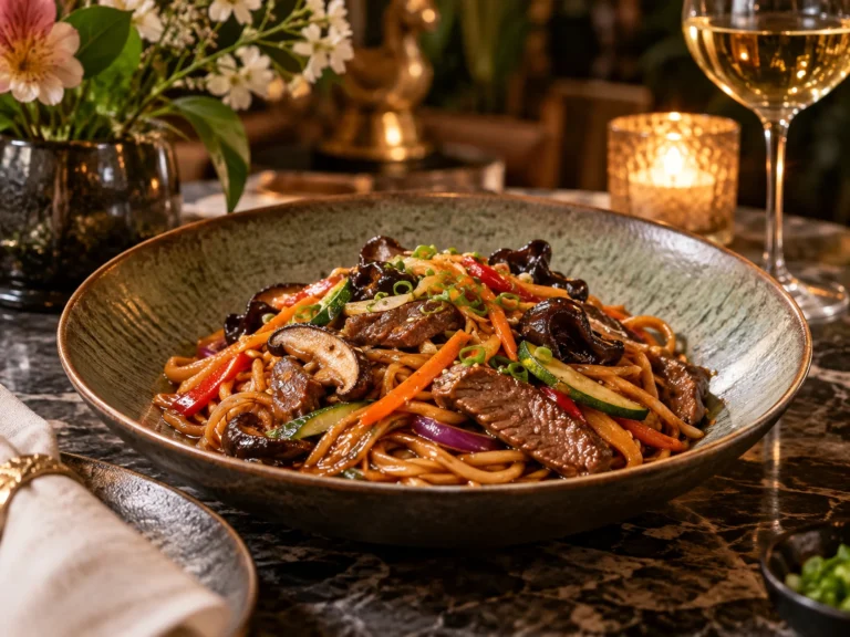 Noodles Asiatici cu Vită, Pui sau Creveți